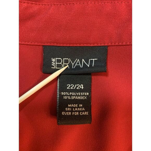 Plus Size Valentines Day Shirt Womens 22/24 Red Lane Bryant Blouse Office School - Picture 4 of 11